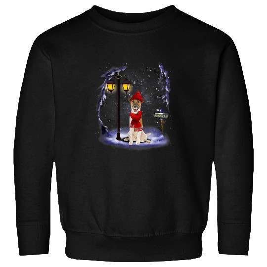 Fox Terrier Santa Snow Christmas Light Winter Pajama Sweatshirts