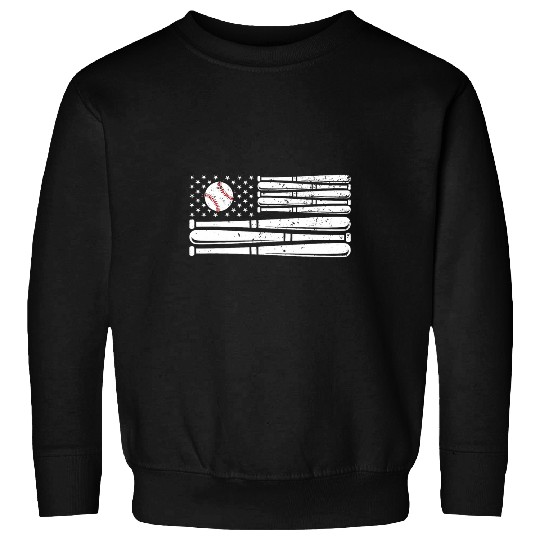 Baseball Fan Usa Flag Design Proud American Baseball Player Sweatshirts