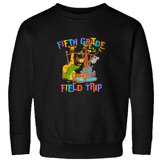 5th Fifth Grade School Field Day Trip Squad 2024 Zoo Animal Sweatshirts
