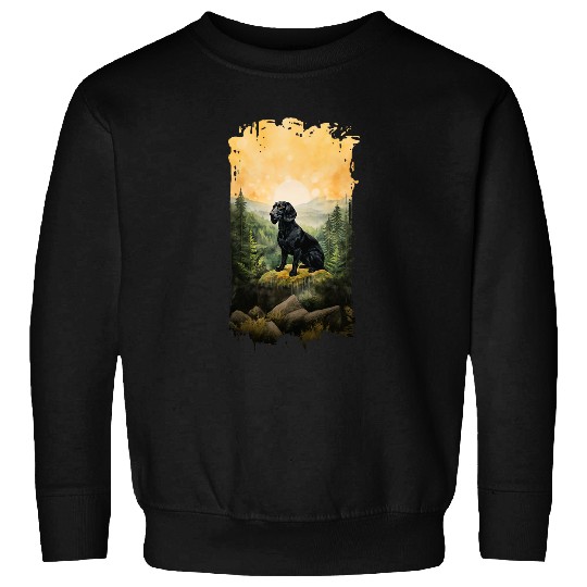 Black and Tan Dachshund Mountain Paw Design Dog Mom Dad Sweatshirts