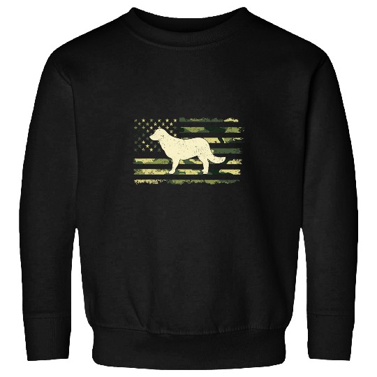 Flat Coated Retriever s Camouflage s American Flag Sweatshirts