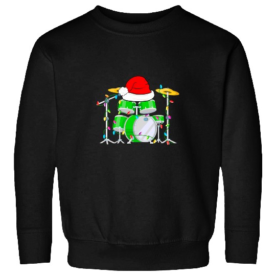 Drums Christmas Music Instrument Band Drummer Rock Xmas Sweatshirts
