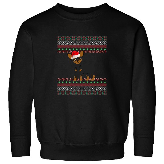 Black and Tan Chihuahua Christmas Sweatshirts