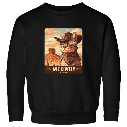 Meowdy Funny Country Music Cat Cowboy Hat Poster Funny 3 Sweatshirts
