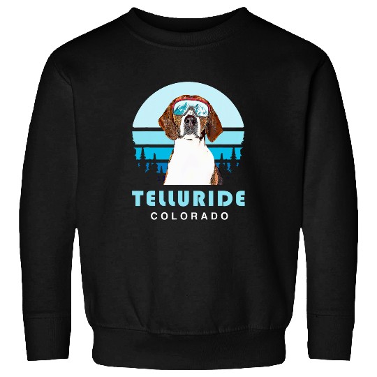 American Foxhound Winter Skis Telluride Colorado Dog Lover Sweatshirts