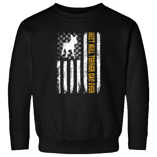 bests Bull Terrier Dog Dad Ever American Flag Gift Sweatshirts