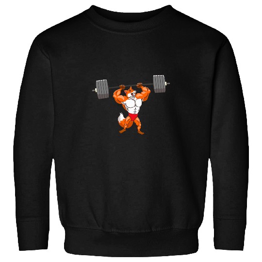 Fox Bodybuilder Gym Muscle Fitness Workout Strength Athlete Sweatshirts