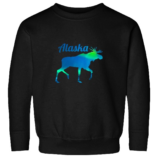 Alaska Moose Souvenir Keepsake Alaskan Northern Lights Adult Sweatshirts