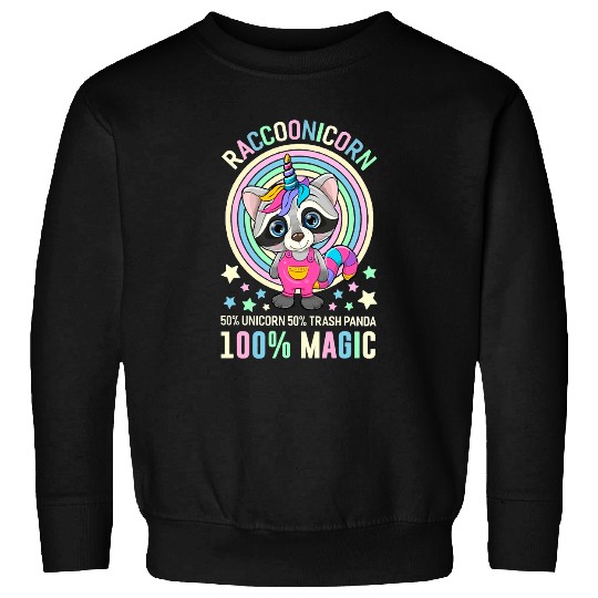 Raccoonicorn Rainbow Raccoon Unicorns Magical Trash Panda Sweatshirts