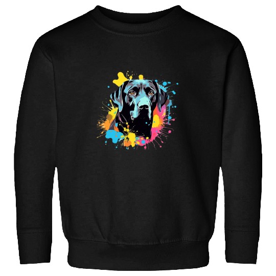 Black Lab Dog Labrador Retriever Retro vintages Art Graphic Sweatshirts