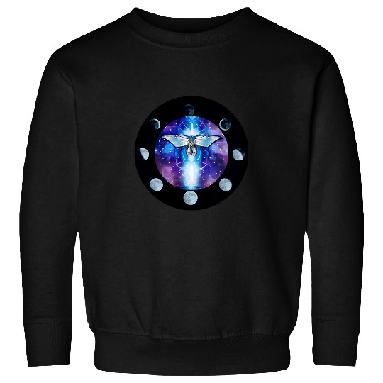Celestial Moth Boho Butterfly Mystical Moon Phase Art Sweatshirts