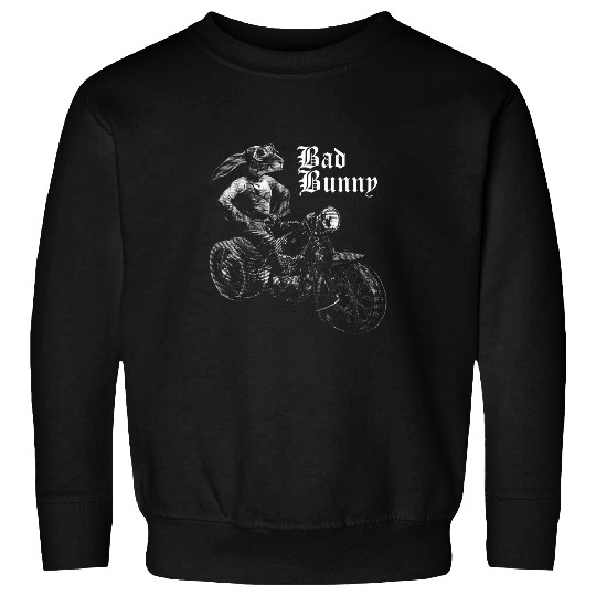 Bad Bunny Funny Easter Retro Motorcycle for Men Sweatshirts