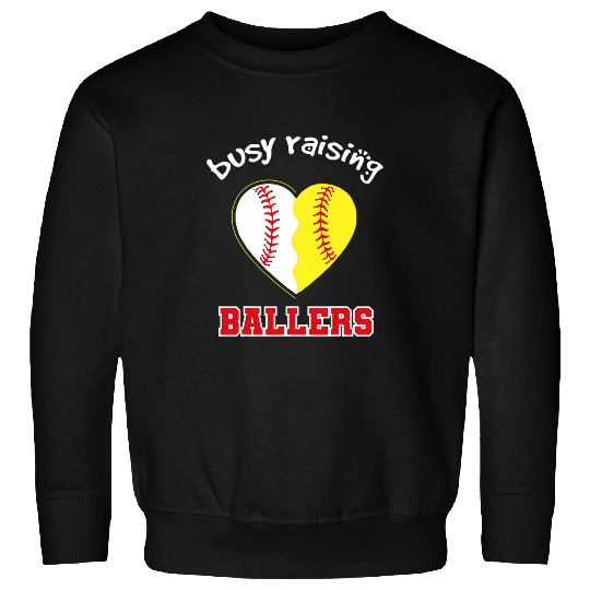 Busy Raising Ballers Softball Baseball Mom Sweatshirts