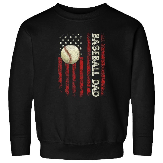 Baseball Dad USA Flag Gifts Dad Men Baseball Fathers Day Sweatshirts