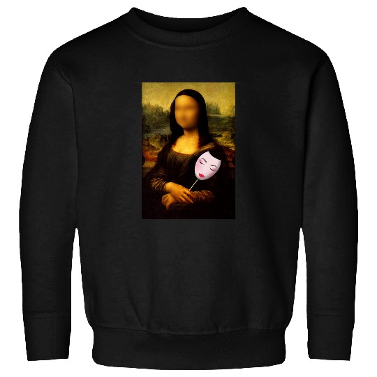 Funny Mona Lisa Art History Geisha Leonardo da Vinci Leonardo Da Vinci Sweatshirts