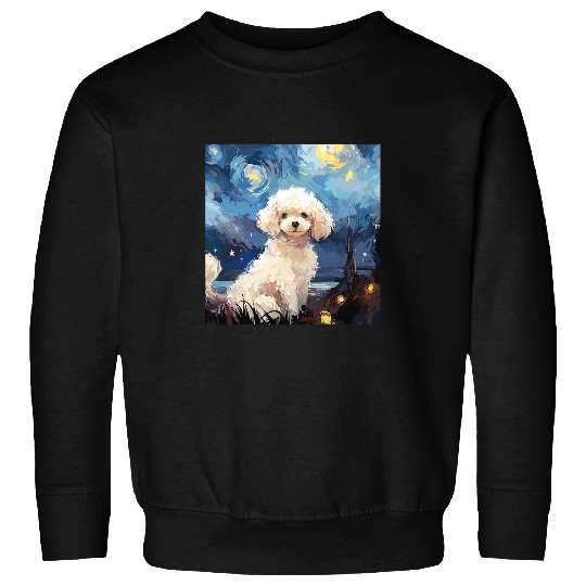 Bichon Frise Starry Night For Dog Mom Dog Dad Sweatshirts