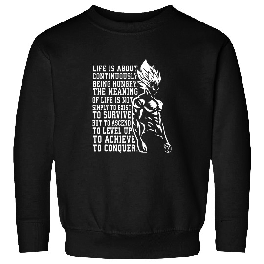 Conquer Anime Gym Workout Fitness Lifting Motivational Sweatshirts