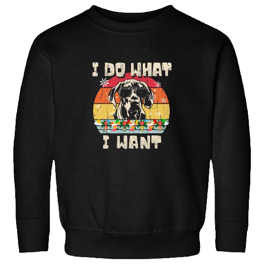 I Do What I Want Rhodesian Ridgeback Retro Christmas Style Sweatshirts
