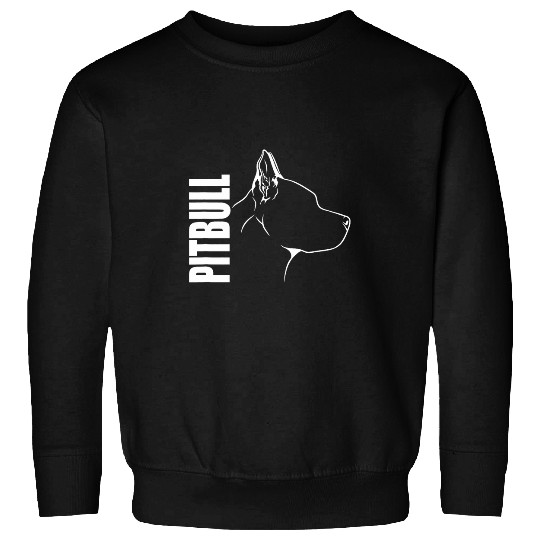Funny proud American Pitbull Terrier profile dog mom dog 4 Sweatshirts