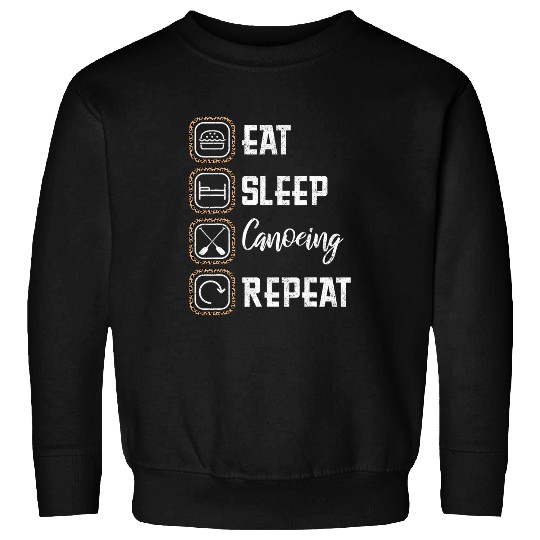 Eat Sleep Canoeing Repeat Leopard Print Canoe Boat Canoeing Sweatshirts