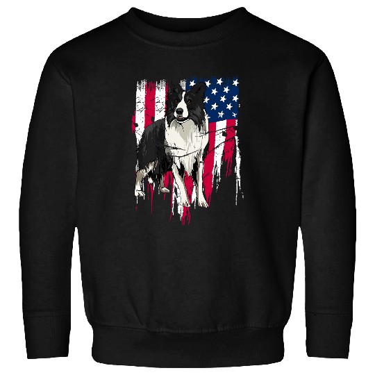 Border Collie American Flag USA Awesome Sweatshirts