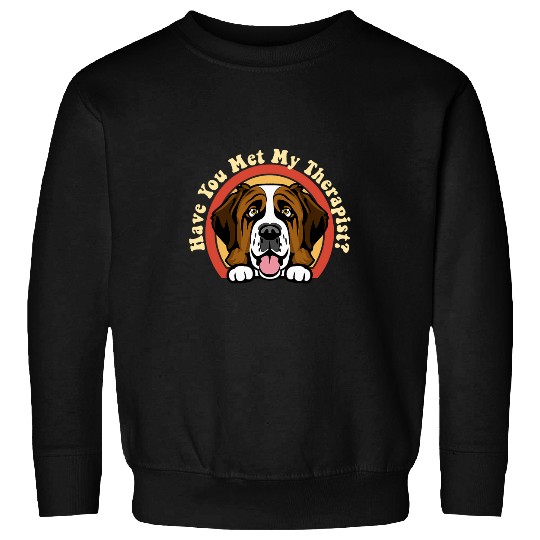 Emotional Support Therapy Dog St  Saint Bernard Breed Retro Sweatshirts