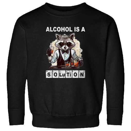 Chemistry Raccoon drinking Cocktail Periodic Table Vintage Sweatshirts