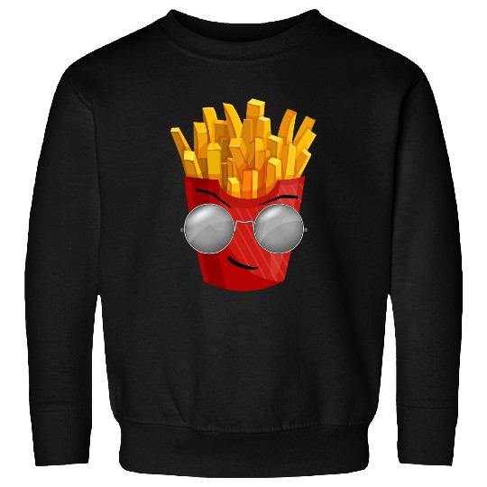 French Fries Hipster Style Funny Fast Food Art Sweatshirts