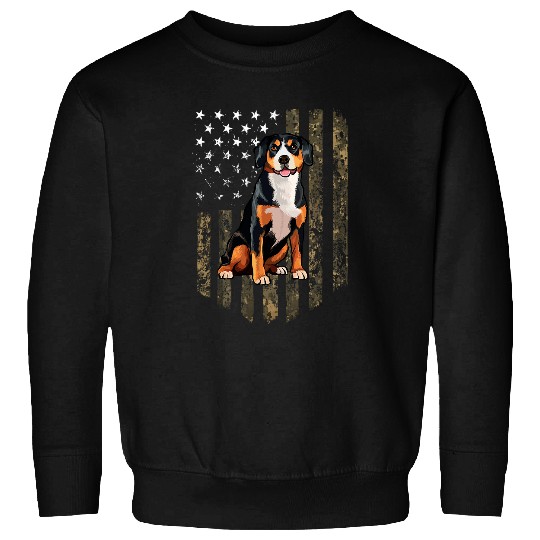 Camo American Flag Entlebucher Mountain Dog 4th Of July USA Sweatshirts