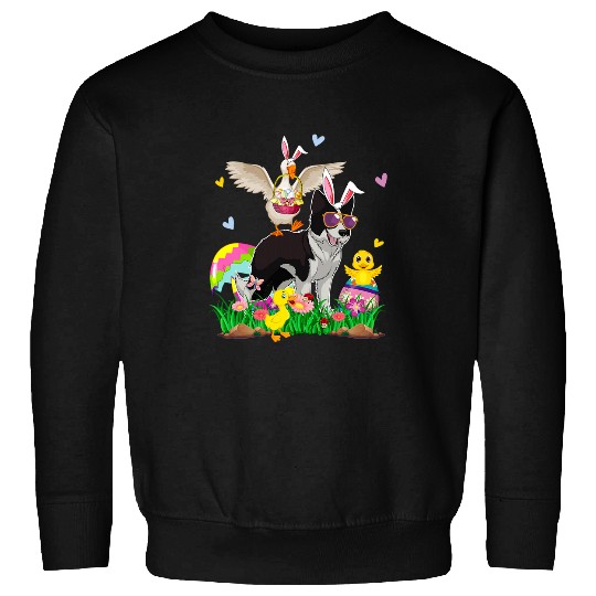Bunny Duck Riding Border Collie Sunglasses Eggs Basket Sweatshirts