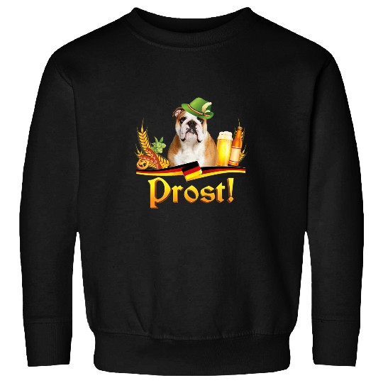 English Bulldog Dog Beer Oktoberfest Prost Beer Festival Sweatshirts
