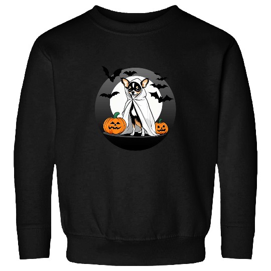 Chihuahua Halloween ghosts Costume Pumpkin Small Dog Lovers Sweatshirts
