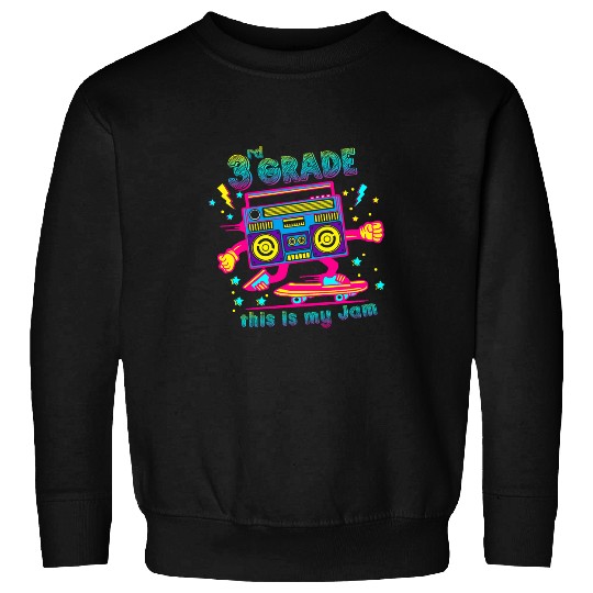 80s Retro 3rd Grade Is My Jam Back To School Teacher Student Sweatshirts