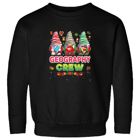 Geography Crew Merry Christmas Gnomes Student Sweater Ugly Sweatshirts