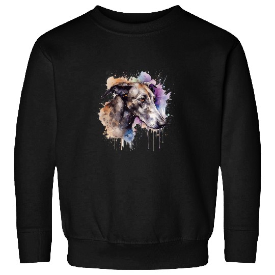 Colorful English Greyhound watercolor art Sweatshirts