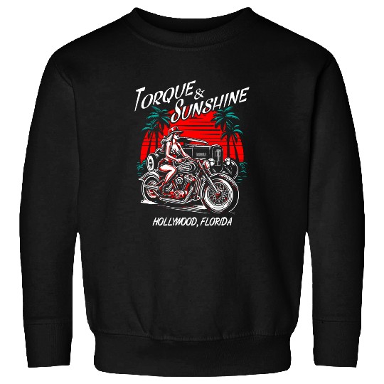 Hollywood Florida Motorcycle Hotrod vintages Design Sweatshirts