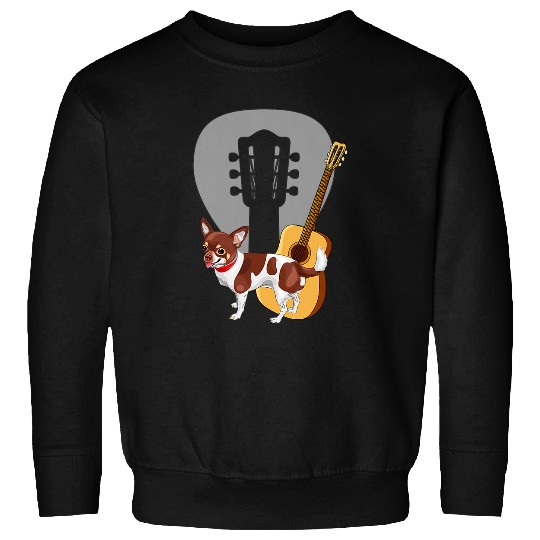 Chihuahua With Acustic Guitar Cool Guitarist Gift Dog Owner Sweatshirts