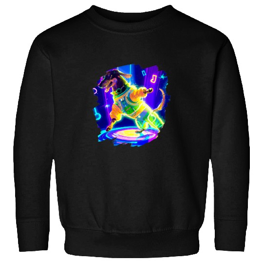 Funny Dachshund Chiweenie Wiener Dog Dancing Retro Dance 2 Sweatshirts