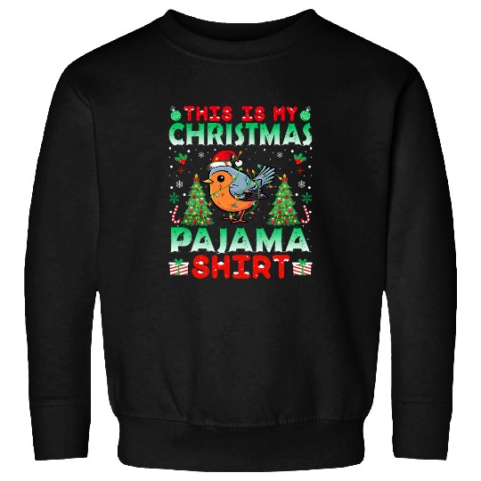 Robin Christmas Hat Pajama   2xmass Robin Lover Sweatshirts
