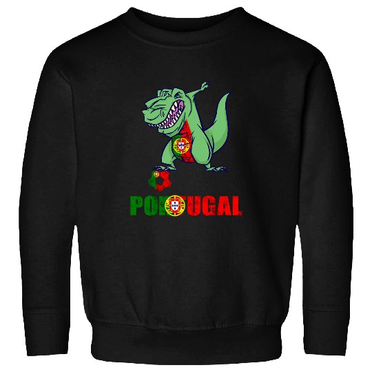 Dabbings TRexs Dino Portugal Soccer Portuguese Roots Portugal Sweatshirts