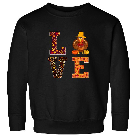 Love Turkey Thanksgiving Happy Fall Yall Autumn 3 Sweatshirts