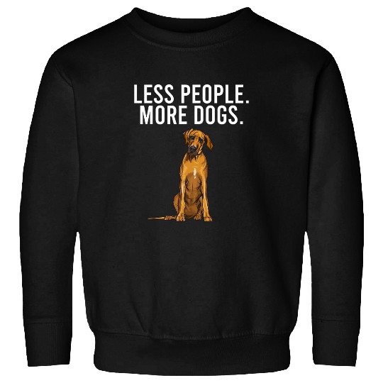 Less People More Dogs Rhodesian Ridgeback Funny Introvert Sweatshirts