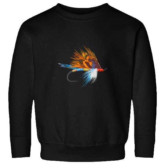 Fly Fishing Fly Tie Fish Art Fisherman Retro Trout Fishing Sweatshirts