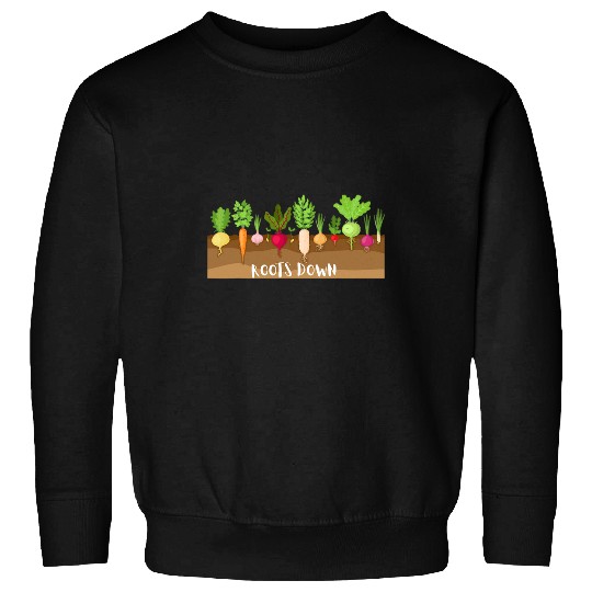 Root Vegetable Gardening Ladies Green Thumb Roots Down Sweatshirts