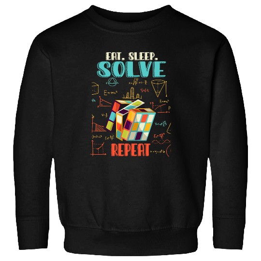 Eat Sleep Solve Repeat Math Speed Cubing Genie Cube 214 Sweatshirts