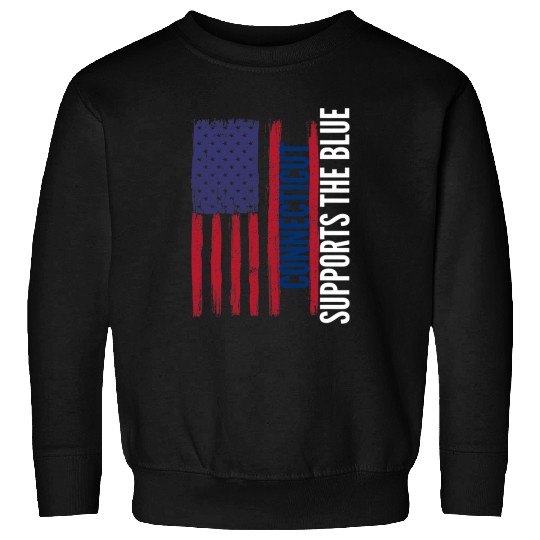 Connecticut Backs the Blue American Flag Police Support Sweatshirts