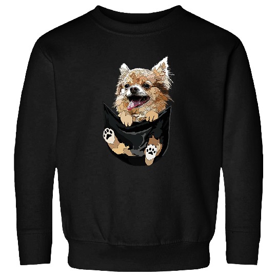 Chihuahua In Pocket Chihuahua Long Haired Chiwawa Dog Lover Sweatshirts