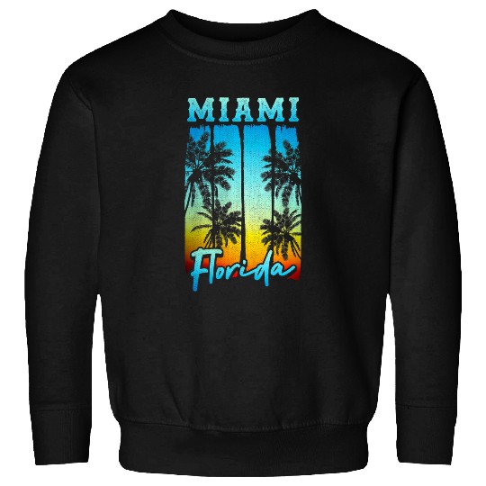 Surf Life Miami Florida Beach vintages Palm Trees Surf Vacation Retro Sweatshirts
