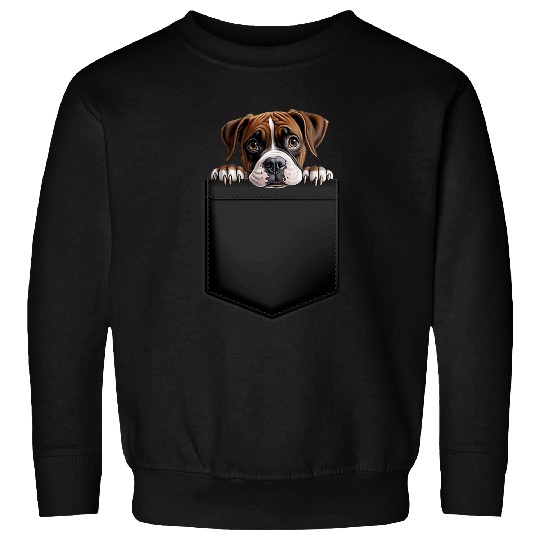 Boxer in Pocket Funny Dog Lover Sweatshirts