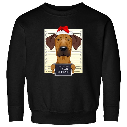 Dear Santa I Can Explain Funny Christmas Rhodesian Ridgeback Sweatshirts